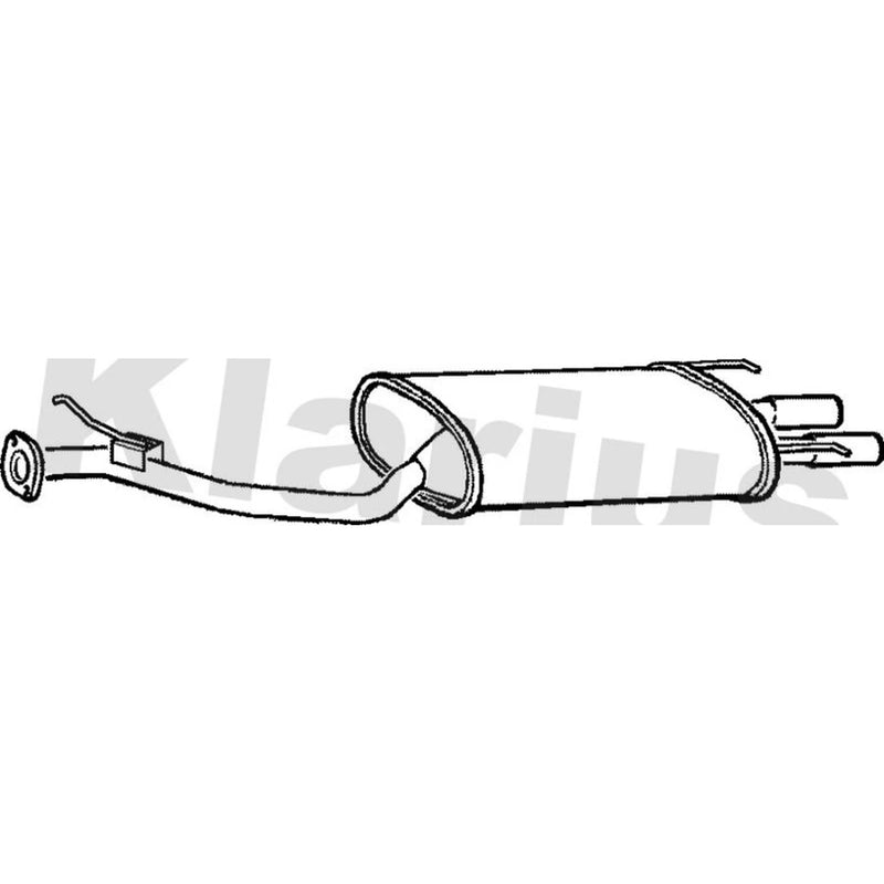 Klarius Box With Tail Pipe Rear fits Honda Accord 1993-1998 2.2 2.3