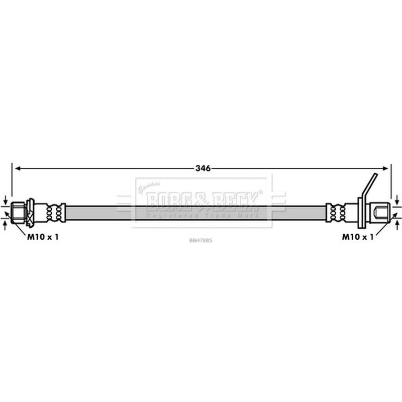 Borg & Beck Brake Hydraulic Hose Line Rear Right BBH7885