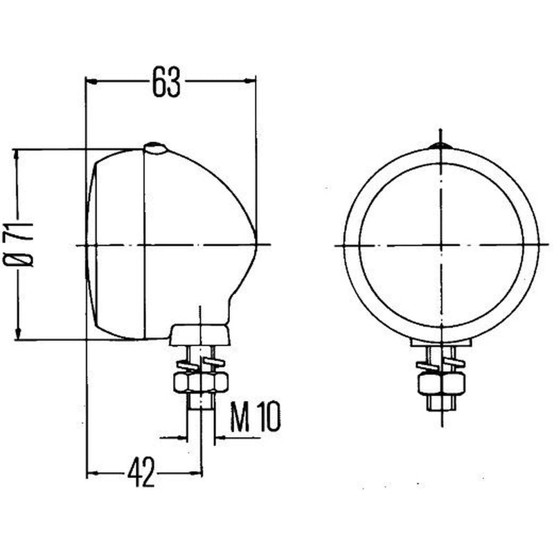 Hella Frt Mkr Lamp White-Merc Round Right 2PF 001 648-161 14088.000 2PF 001