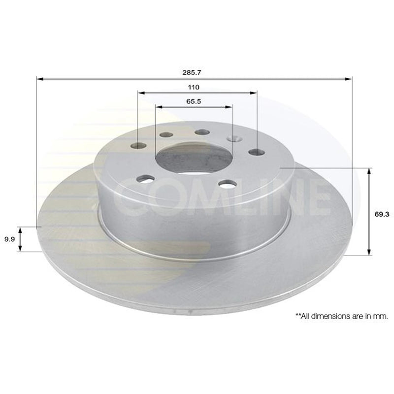 Comline Rear Brake Solid Discs & Pads fits Saab 9-5 1997-2009 2.0 2.3 3.0