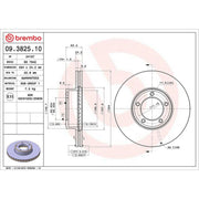 Brembo 2 x Front Brake Discs 09.3825.10-x2
