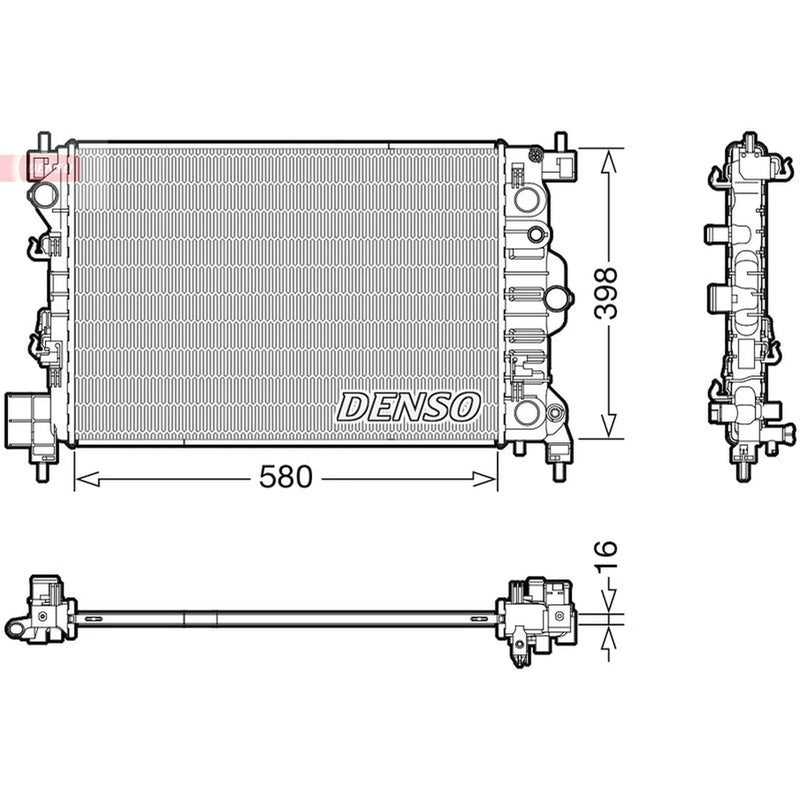 Denso Engine Radiator fits Chevrolet Aveo 2011 on 1.6