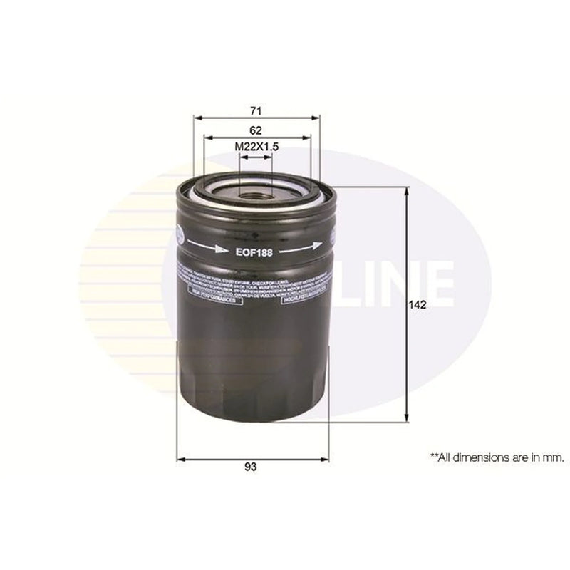 Comline Engine Oil Filter fits Citroën Relay II 2002-2006 2.8