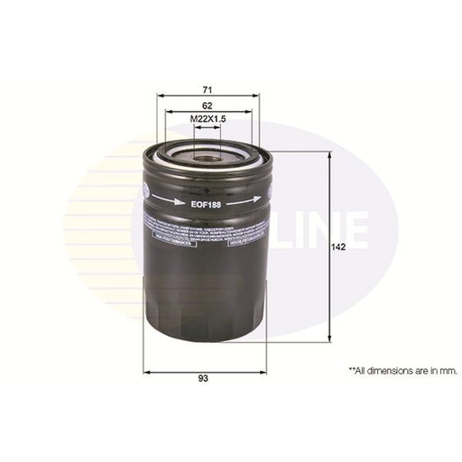 Comline Engine Oil Filter fits Citroën Relay II 2002-2006 2.8