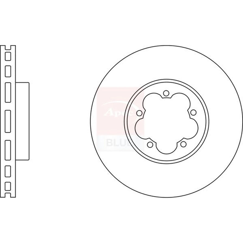Apec 2 x Vented Front Brake Discs SDK6707-x2
