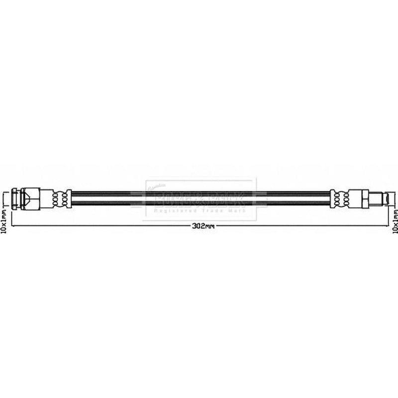 Borg & Beck Brake Hydraulic Hose Line outer BBH8196