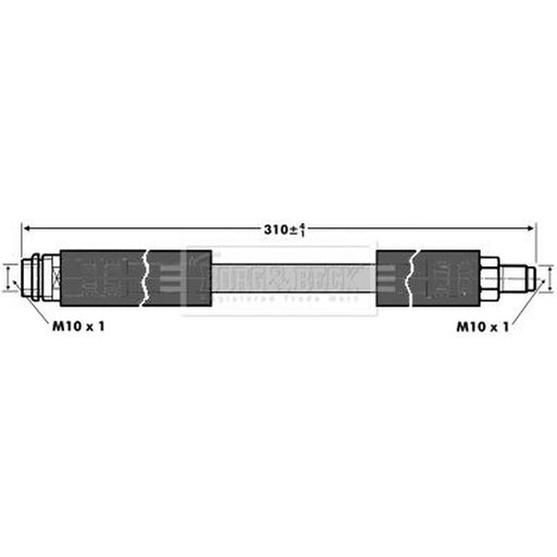 Borg & Beck Brake Hydraulic Hose Line Front Right BBH6810