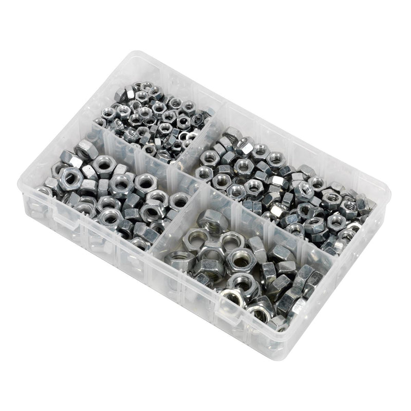 Sealey Steel Nut Assortment 1/4"-1/2"UNC 320pc AB030SN Sealey - Dynamic Drive