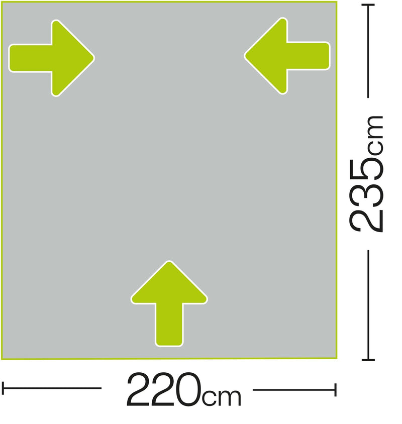 Quest Falcon Pro 220 Poled Porch Caravan Awning Grey Quest Leisure - Dynamic Drive