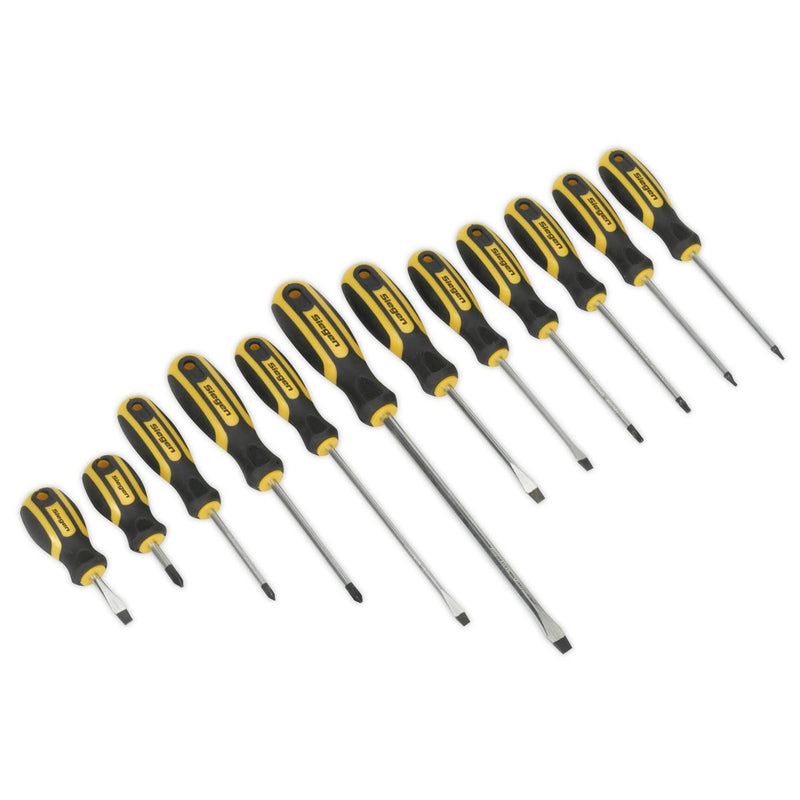 Sealey Soft Grip Screwdriver Set 12pc S0616 Siegen by Sealey - Dynamic Drive