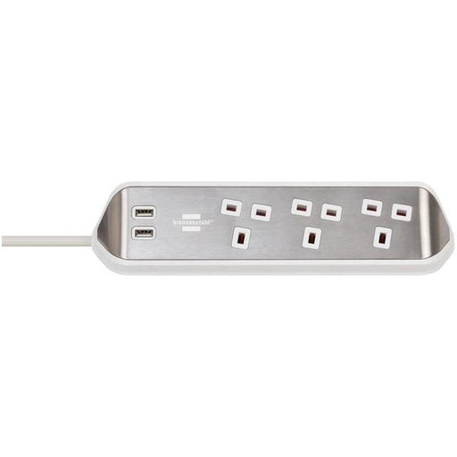 Brennenstuhl estilo Corner Extension Lead 240V 3-Gang 13A White 2m Brennenstuhl - NN4 Online