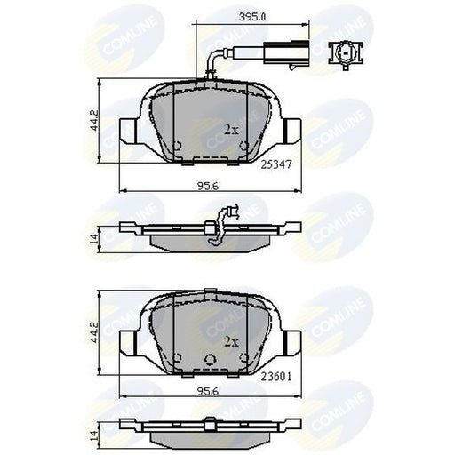 Comline 4 x Rear Brake Pad Set fits Abarth 500 / 595 / 695 2008 on 1.4