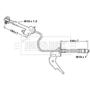 Borg & Beck Brake Hydraulic Hose Line Rear Right BBH7122