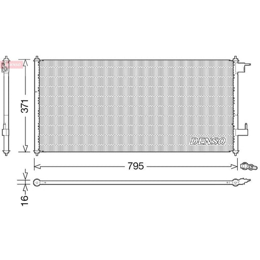 Denso Air Conditioning Condenser fits Ford Tourneo Connect 2002-2013 1.8