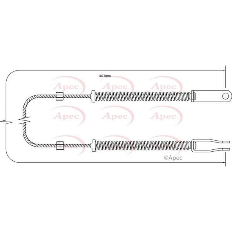 Apec Handbrake Cable Left Rear fits Austin Mini II 1982-1993