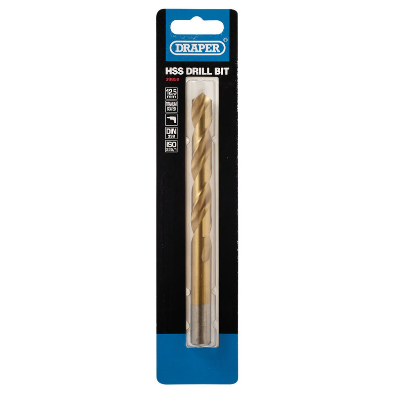 Draper HSS Titanium Drill Bit, 12.5mm 38858 Draper - Dynamic Drive