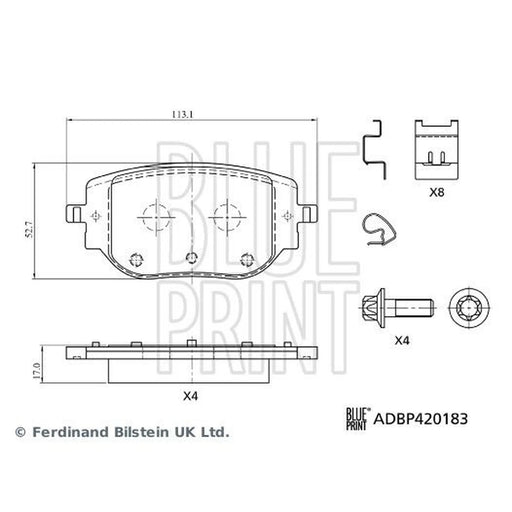 Blue Print Rear Brake Pad Set ADBP420183