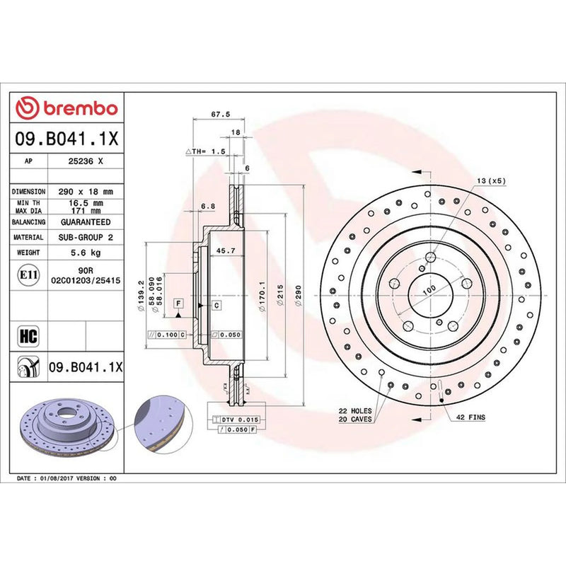 Brembo Xtra Front / & Rear / Brake Discs & Pads fits Subaru Outback 2003-2009
