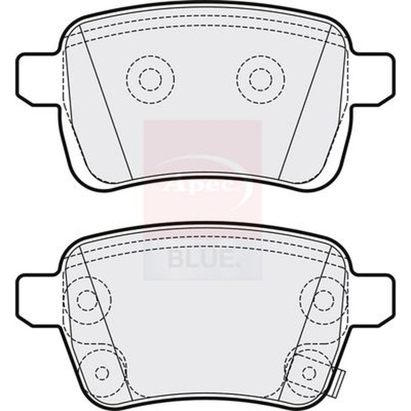 Apec Rear Brake Pad Set fits Fiat 500L 2013-2014 1.4 1.6