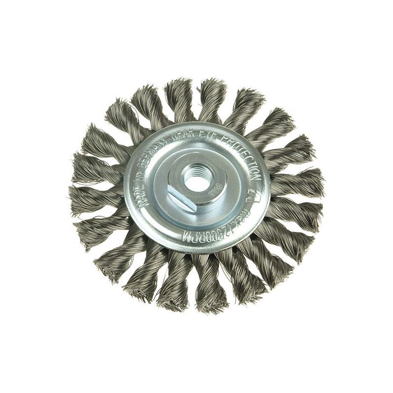 Lessmann Knot Wheel Brush 100 x 12mm M14 Bore, 0.50 Steel Wire Lessmann - Dynamic Drive