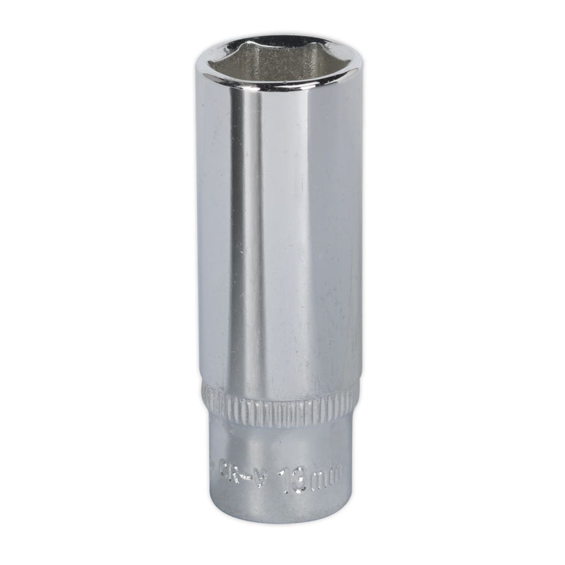 Sealey WallDrive Socket 13mm Deep 1/4"Sq Drive Fully Polished SP1413D Sealey - Dynamic Drive