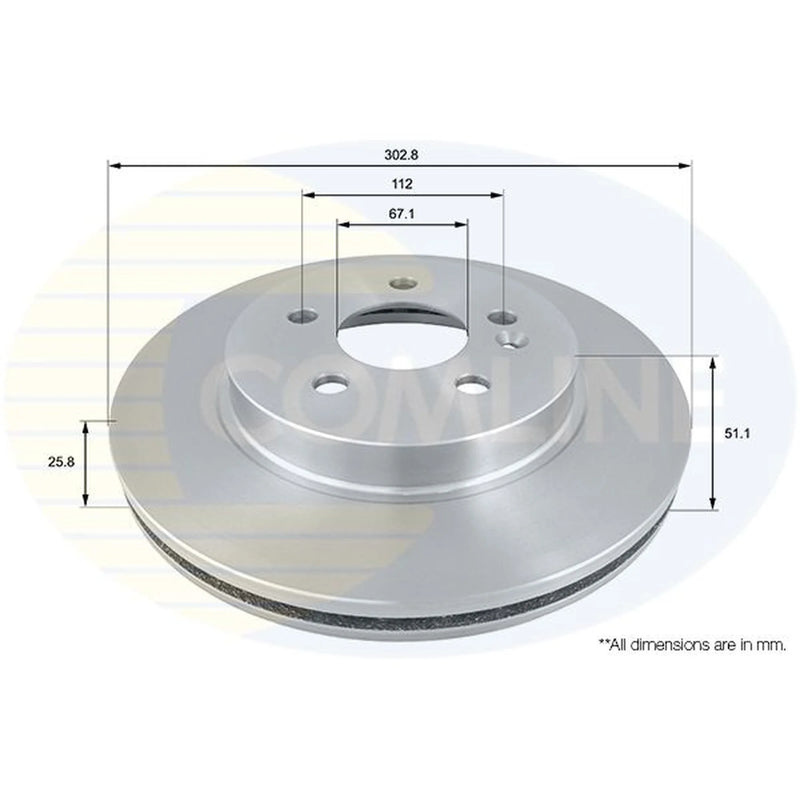 Comline 2 x Internally Vented Brake Discs fits Mercedes-Benz M-Class 1998-2005