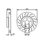 Bosch Front Brake Vented Discs & Pads fits Mercedes-Benz S-Class 2005-2013