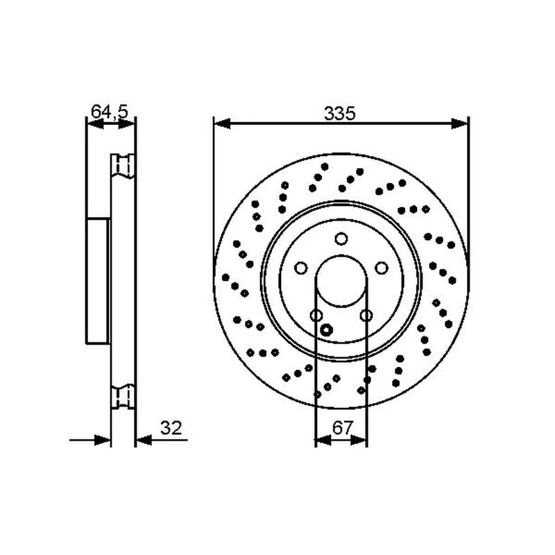 Bosch Front Brake Vented Discs & Pads fits Mercedes-Benz S-Class 2005-2013