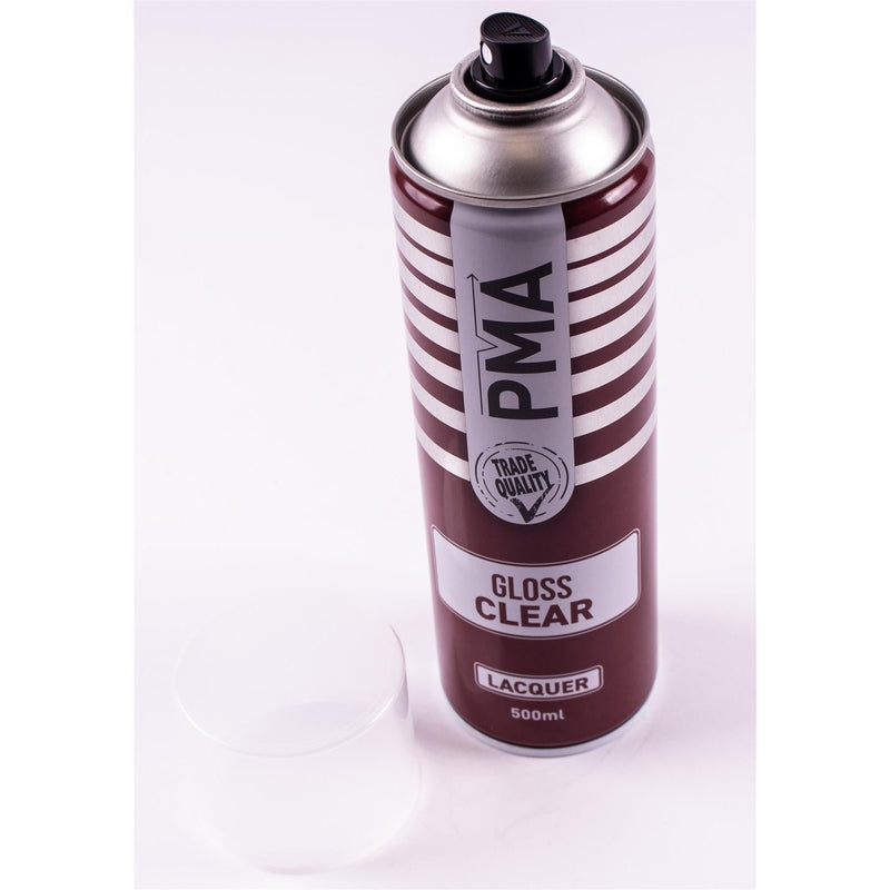 12X PMA Clear Lacquer 500ml Spray Paint Gloss High Coverage Clear Lacquer PMA - Dynamic Drive