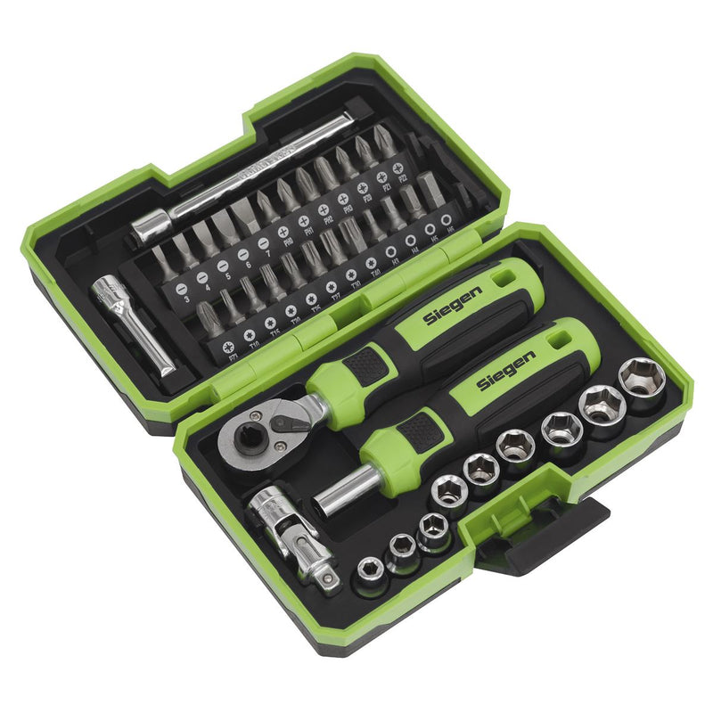 Siegen Siegen Socket & Bit Set 1/4"Sq Drive 38pc S01255 Siegen - Dynamic Drive