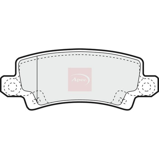 Apec Rear Brake Pad Set fits Toyota Corolla 1997-2008 1.4 1.6 1.8 2.0