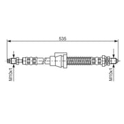 Bosch Brake Hydraulic Hose Line Front Left fits Ford Ka 1996-2008 1.3