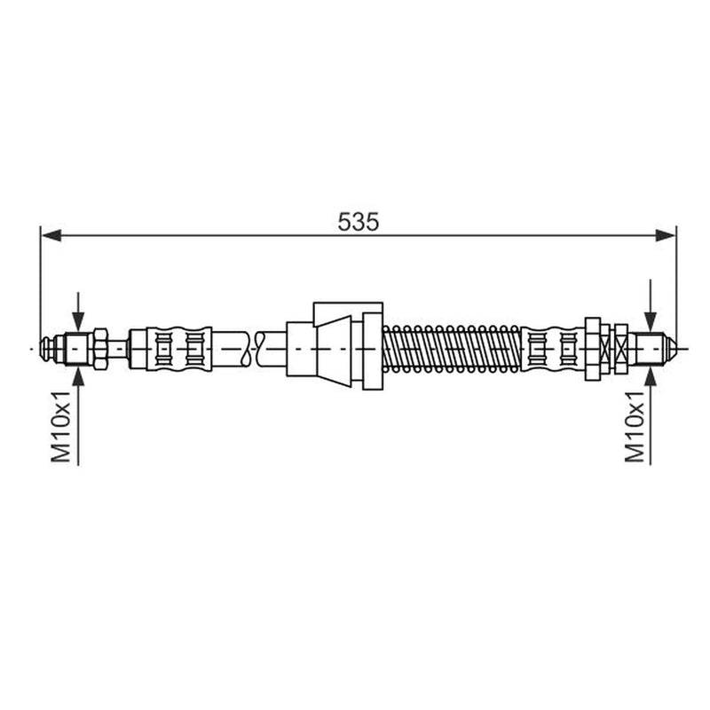 Bosch Brake Hydraulic Hose Line Front Left fits Ford Ka 1996-2008 1.3