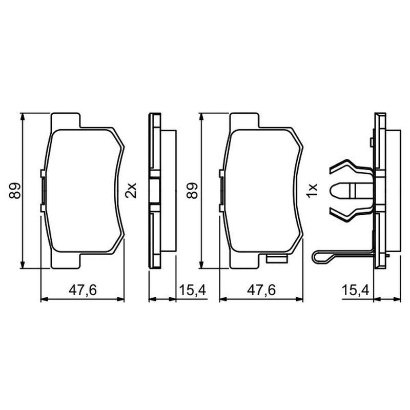 Bosch Front & Rear Pads fits Honda Cr-V 2001-2007 2.0 2.2