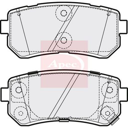 Apec Rear Brake Pad Set fits Hyundai Kona 2017-2023 1.0 1.6