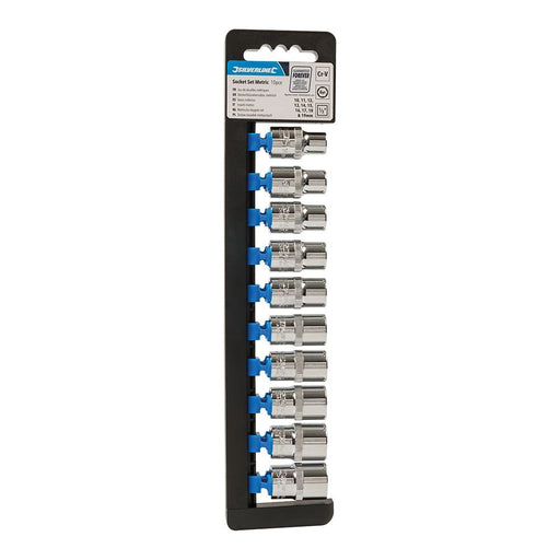 Silverline Socket Set 1/2" Drive 6pt Metric 10pce 10 - 19mm Silverline - Dynamic Drive