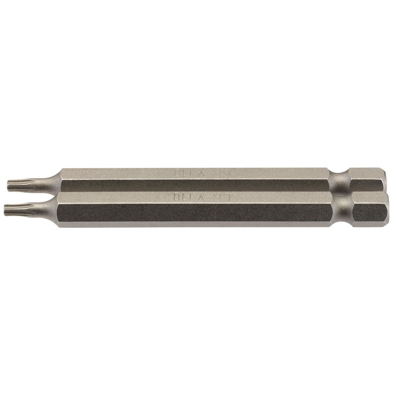 Draper TX-STAR Insert Bit, 1/4" Hex, 75mm Long, T10 (Pack of 2) Draper - Dynamic Drive