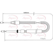 Apec Handbrake Cable Left Rear fits Citroën C3 I 2002-2011 1.1 1.4 1.6