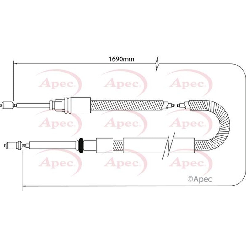Apec Handbrake Cable Left Rear fits Citroën C3 I 2002-2011 1.1 1.4 1.6