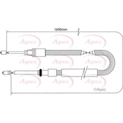 Apec Handbrake Cable Right Rear CAB1044