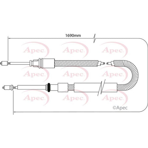 Apec Handbrake Cable Left Rear fits Citroën C3 I 2002-2011 1.1 1.4 1.6