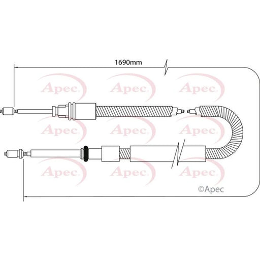 Apec Handbrake Cable Right Rear CAB1044