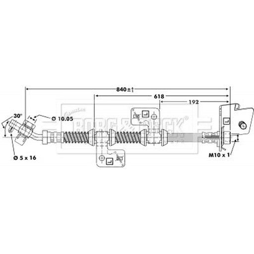 Borg & Beck Brake Hydraulic Hose Line Front Left BBH6669