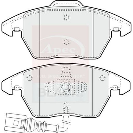 Apec Black Front Brake Pad Set fits Audi A1 2010-2018 1.4 1.6 1.8 2.0