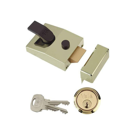 Yale Locks 89 Deadlock Nightlatch 60mm Backset Brasslux Finish Box Yale Locks - NN4 Online