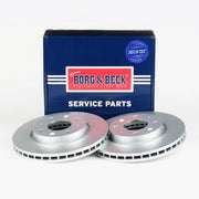 Borg & Beck 2 x Vented Brake Discs fits Kia Cerato I 2004-2009 1.5 1.6 2.0