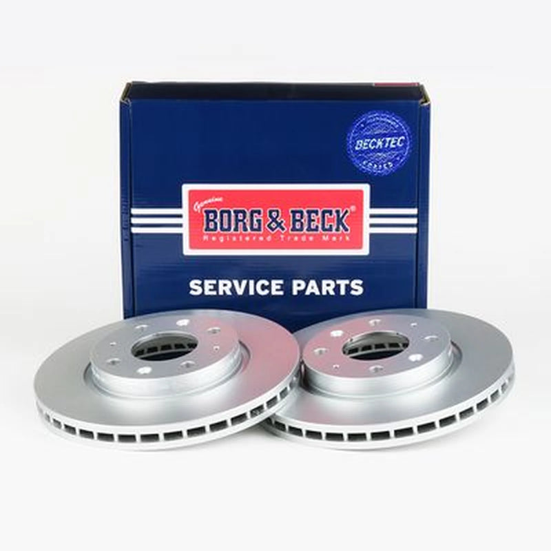 Borg & Beck 2 x Vented Brake Discs fits Kia Cerato I 2004-2009 1.5 1.6 2.0