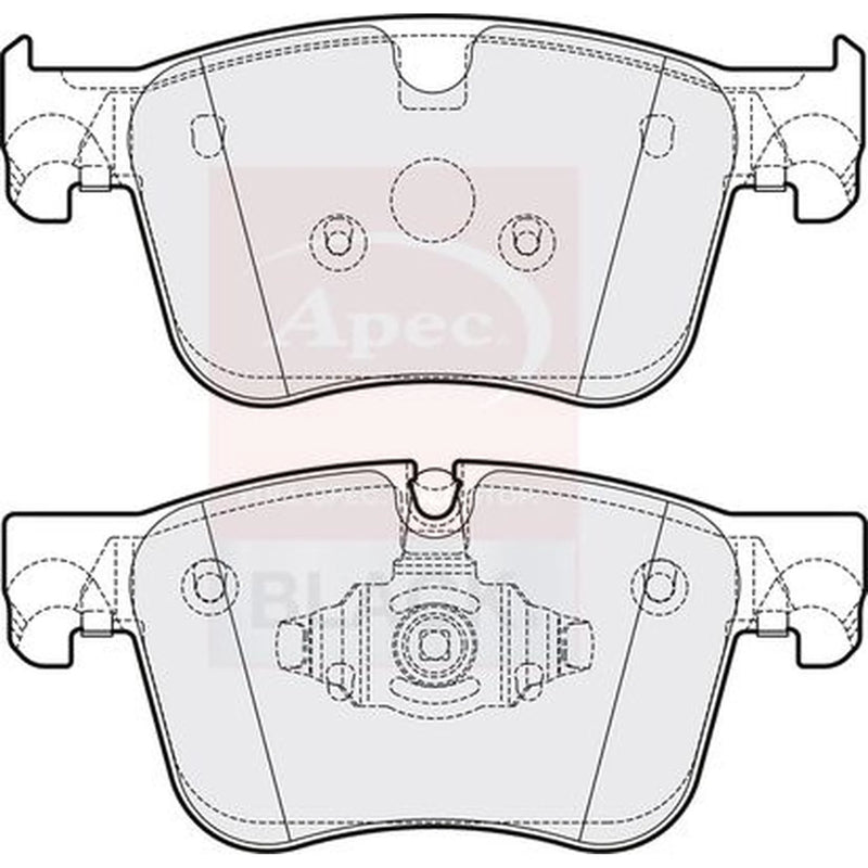 Apec Black Front Brake Pad Set fits Citroën Berlingo 2018-2019 1.2 1.5