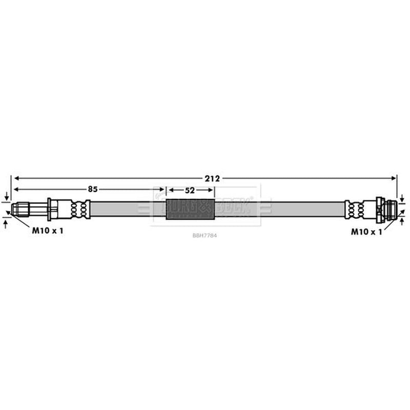 Borg & Beck Brake Hydraulic Hose Line outer BBH7784