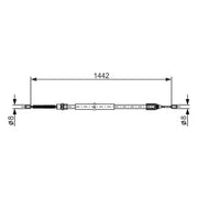 Bosch Handbrake Cable Right Rear fits Renault Twingo I 1993-2007 1.2
